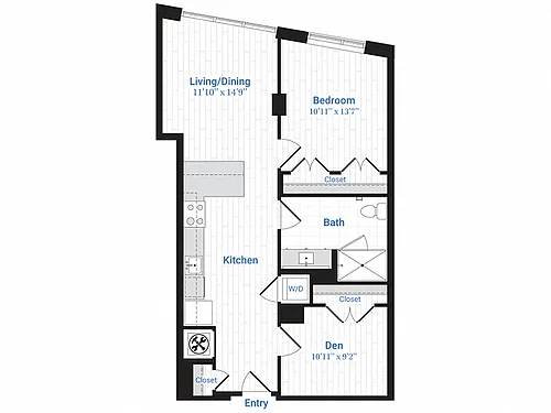 Floor plan A1V + Den