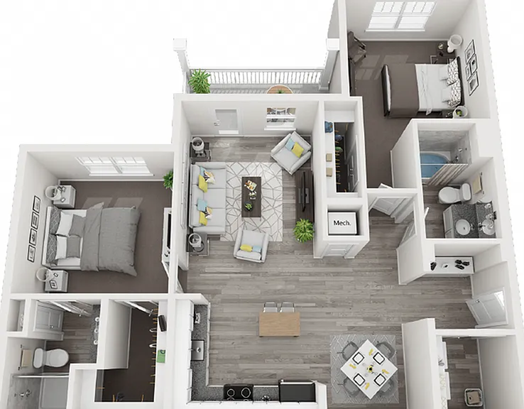 The Maison, 2 Bed, 2 Bath The Maison, 2 Bed, 2 Bath