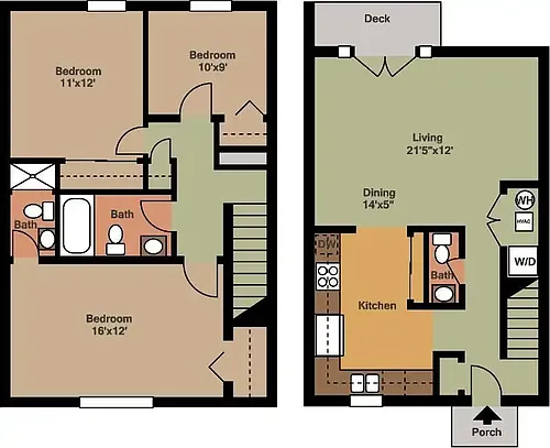 Floor plan 3 Bedroom Townhouse