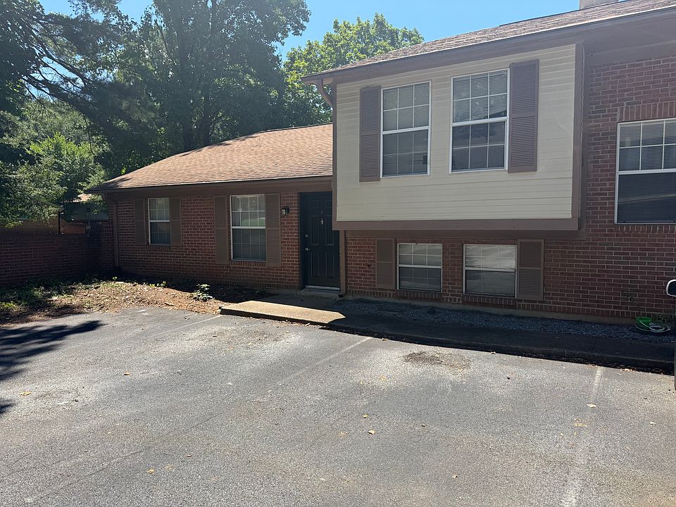Front view with two parking spaces