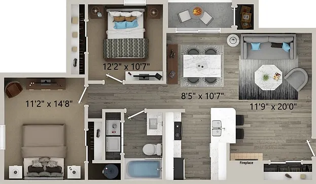Two Bedroom One Bath Floor Plan Two Bedroom One Bath Floor Plan