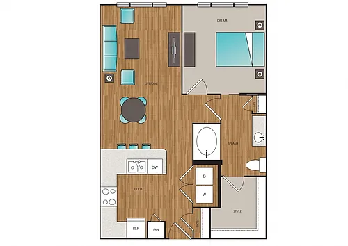 Floor plan Phase I 1x1 T
