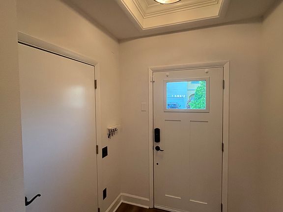 front door hallway and garage access