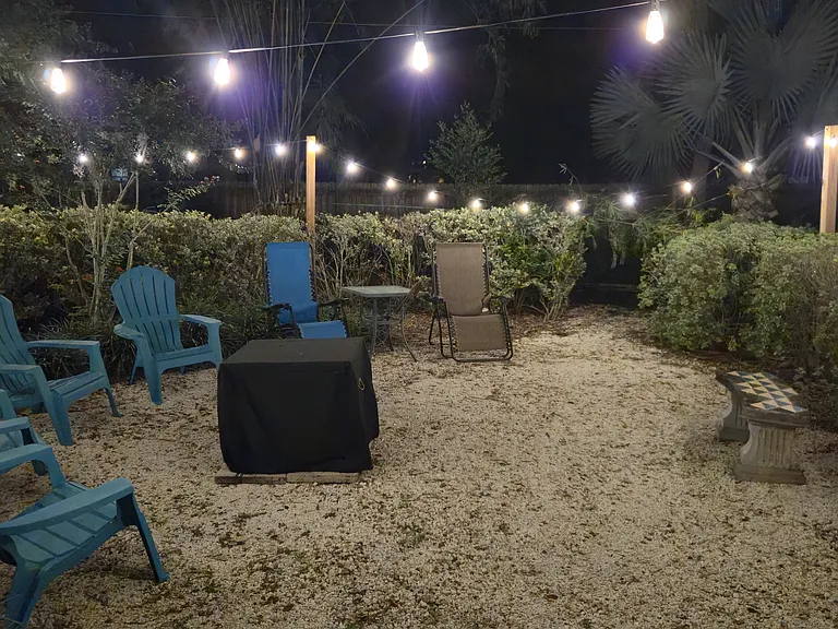 backyard firepit area