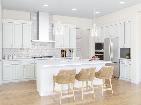 Kitchen with White Quartz Countertops and Dark Brown Cabinetry
