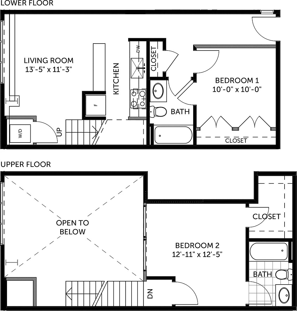 Floor plan 2 Bedroom 2 Bath