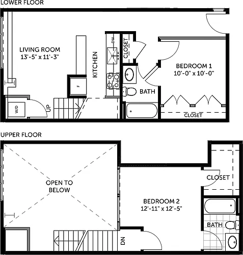 Floor plan 2 Bedroom 2 Bath