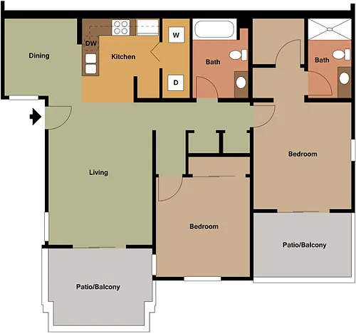 Floor plan B2A - Available November 28