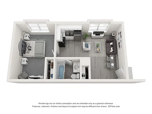 Floor plan 1X1 B