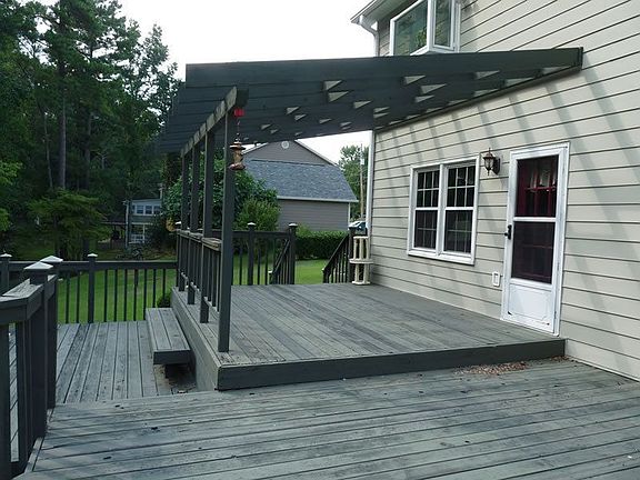 Splendid arbor and built-in benches.