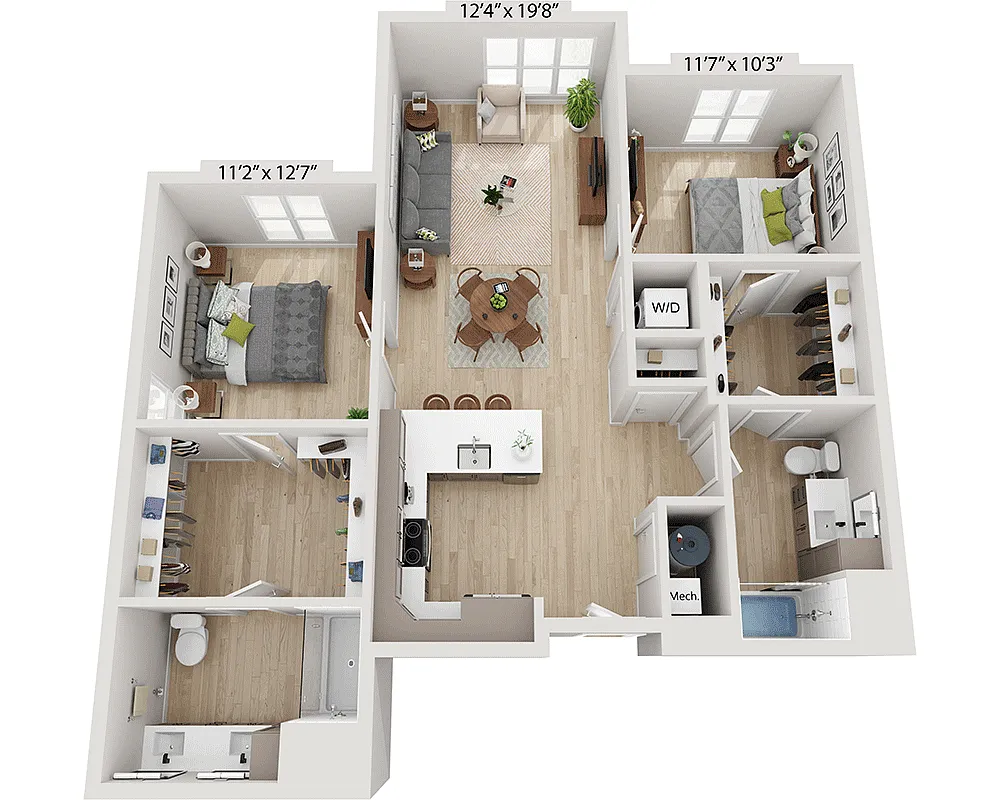 Floor plan Two Bedroom B2C