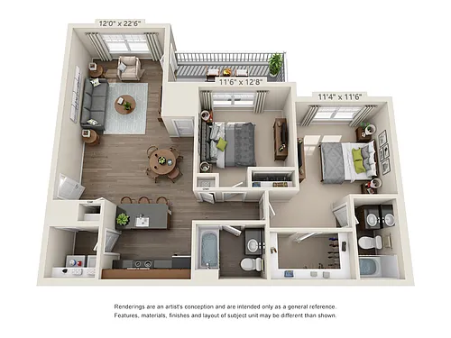 Floor plan 2 Bedroom B