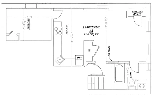 Floor plan 1 Bedroom, 1 Bathroom