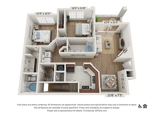 Floor plan B1R - 2x2