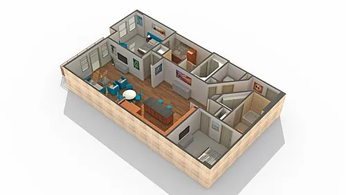 Floor plan 2 BR x 2 BA - C