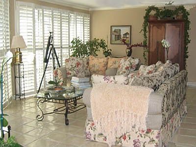 Plantation shutters throughout.