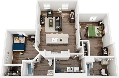 Floor plan 2 Bed x 2 Bath