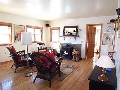 Living room and wood stove
