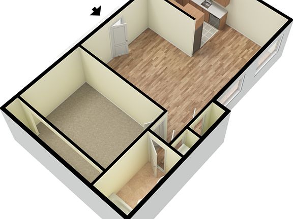 One bedroom , one bathroom with washer and dryer