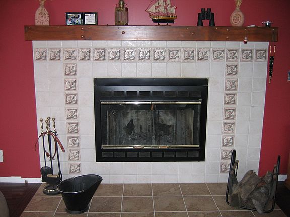 Wood burning fireplace