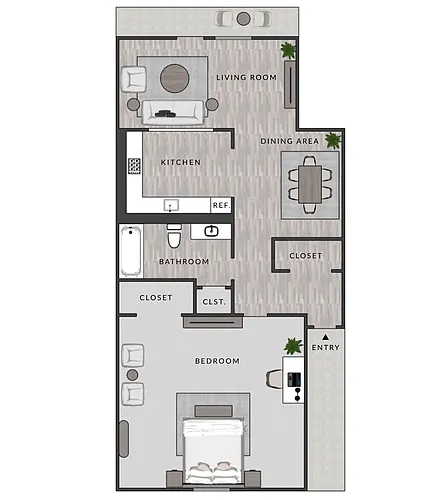 Floor plan A1-1x1 (LS)