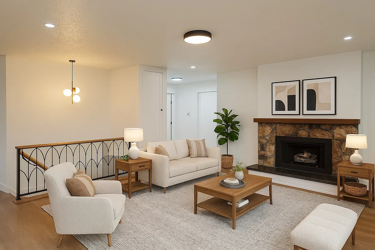 Staged living room - 1460 E Vine St