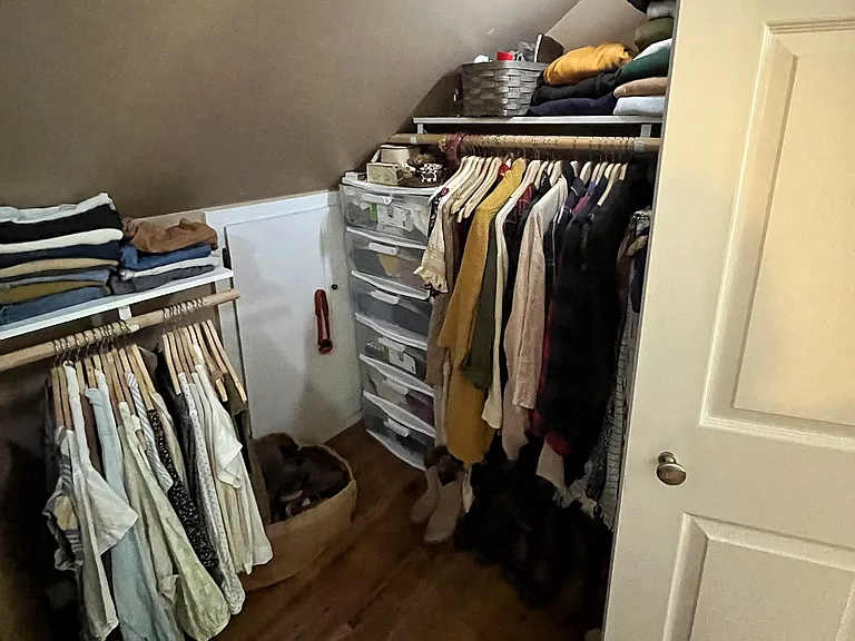 Walk in closet in master bedroom