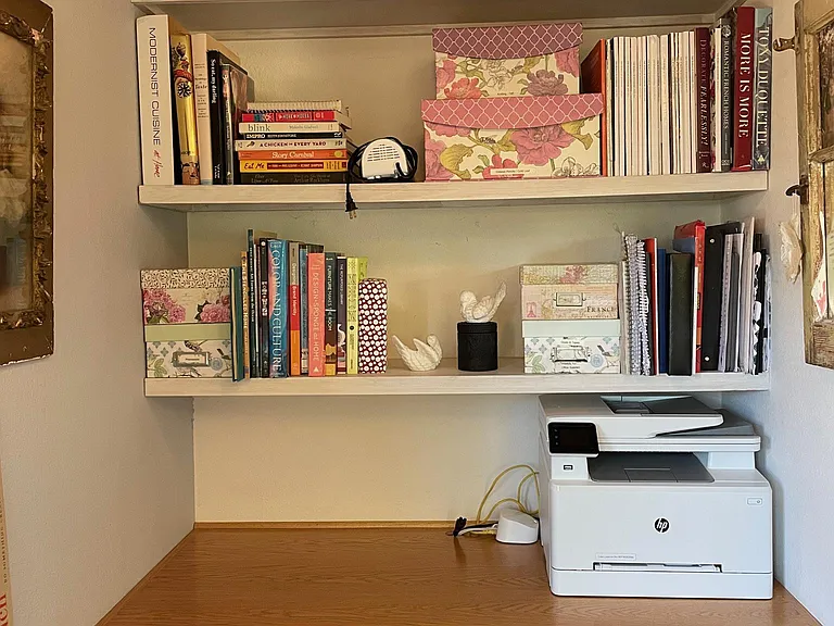 Workspace in primary bedroom