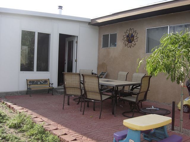 First patio- 2nd is wooden with gazebo