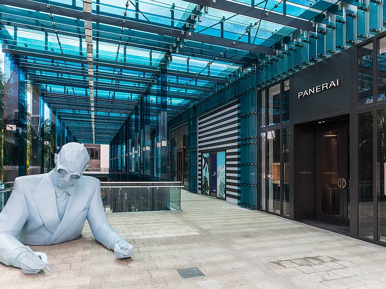 A few miles away is the creative neighborhood and shopping destination, Miami Design District, with public art dotting throughout the area