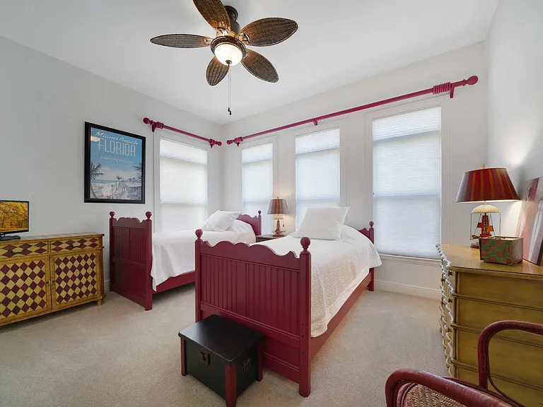 Guest Bedroom in split plan design.