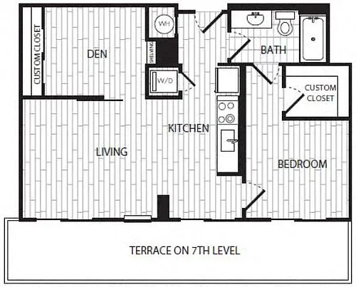 Floor plan A8A | 1 Bedroom