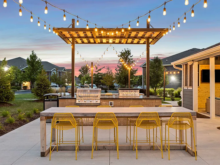 Outdoor Grill Area at Dusk