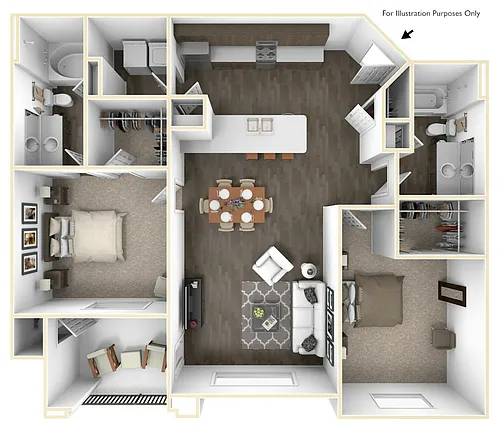 Floor plan 2 Bed/2 Bath