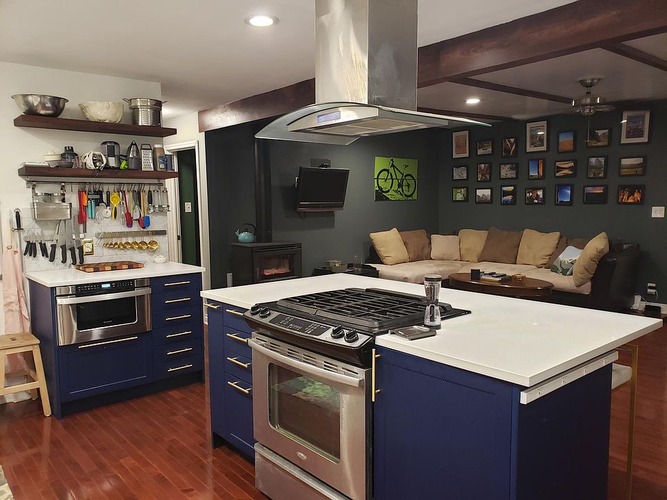 Newly renovated kitchen. Open concept floorplan.