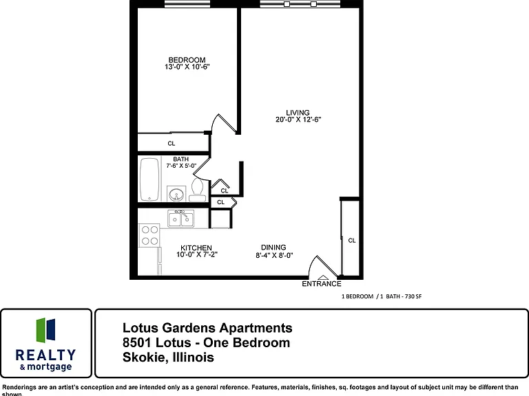 One Bedroom Floor Plan One Bedroom Floor Plan