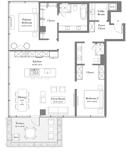 Floor plan 23 | 2B-11 | 2 Bed | 2 Bath