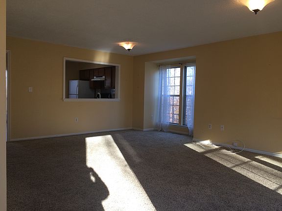 The family room area looking into the kitchen