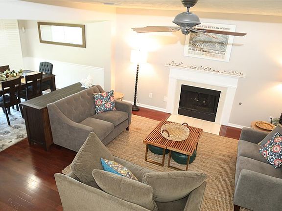 Lovely engineered wood floors in living and dining rooms.