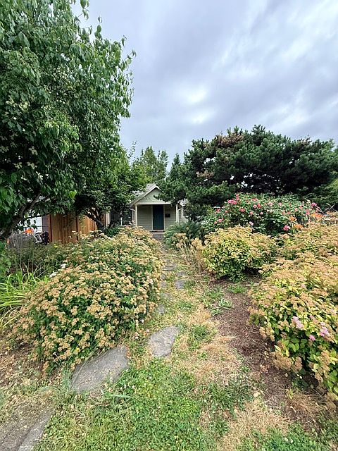 Colorful low maintenance native front yard plantings.