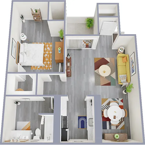 Floor plan One Bed, One Bath
