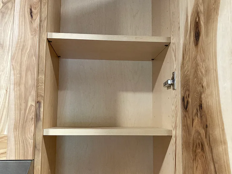 Hand-built in Jackson, Wyoming, artisan cabinetry in pristine shape.