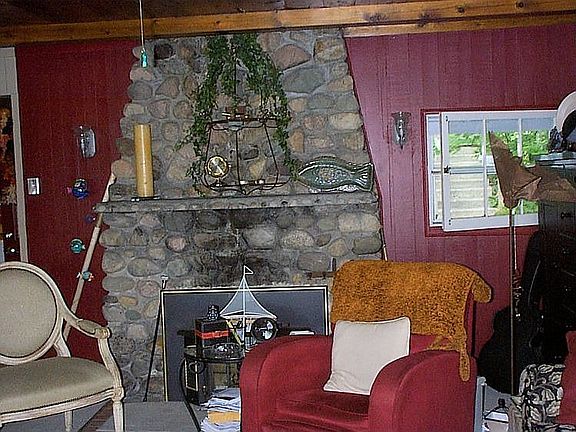 Stone fireplace