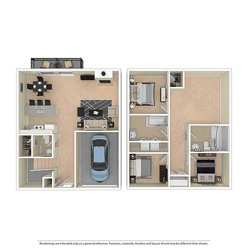 Floor plan 3 Bed 2 Bath Townhome