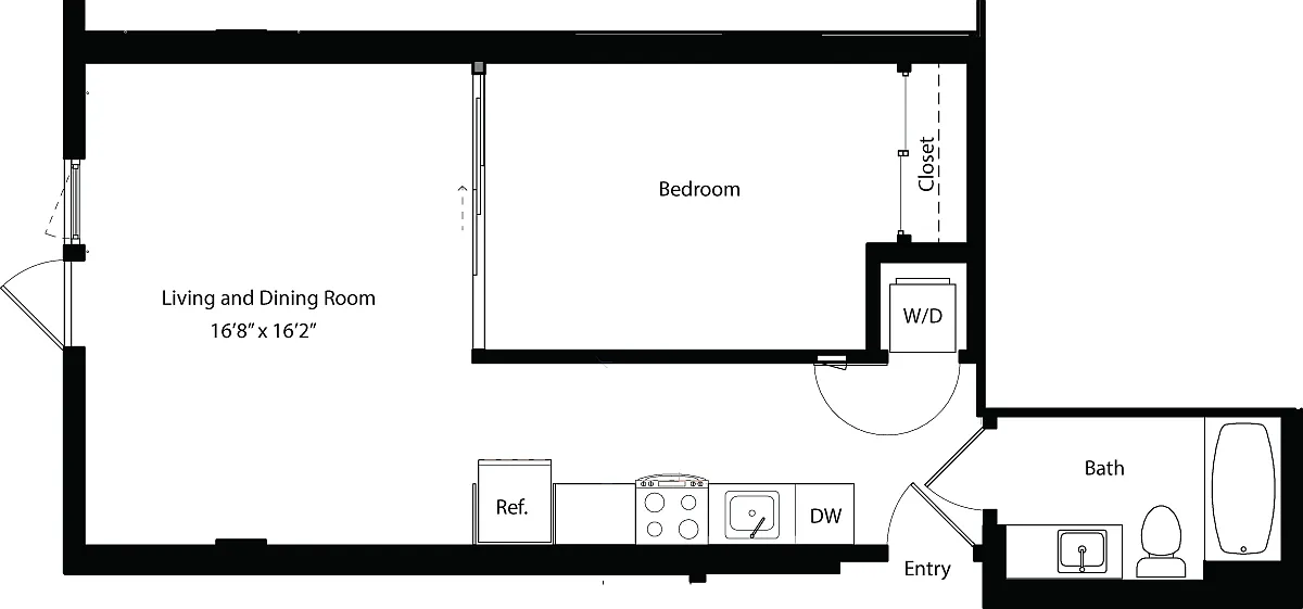 Floor plan Open 1 Bedroom C