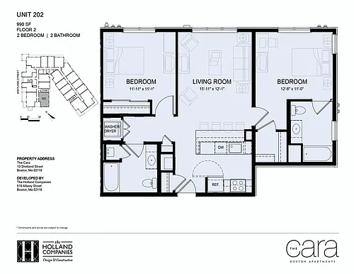 Floor plan 2 Bedroom 2 Bath
