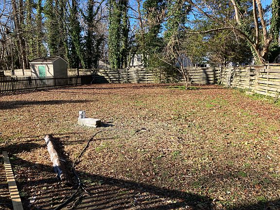 fenced backyard