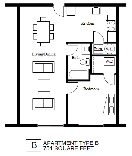 Floor plan 1-Bedroom (B)