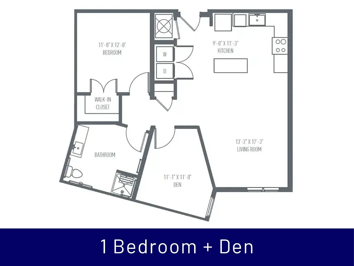 Floor plan C8 - One Bedroom + Den