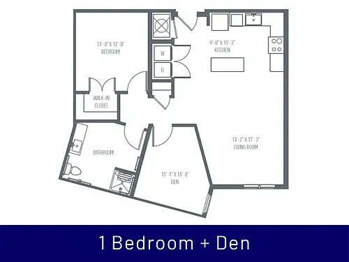 Floor plan C8 - One Bedroom + Den